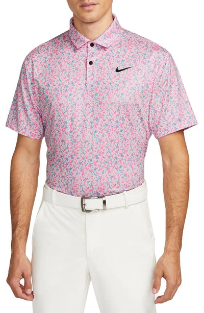 Shop Nike Dri-fit Camo Stretch Golf Polo In Pink Foam / Black