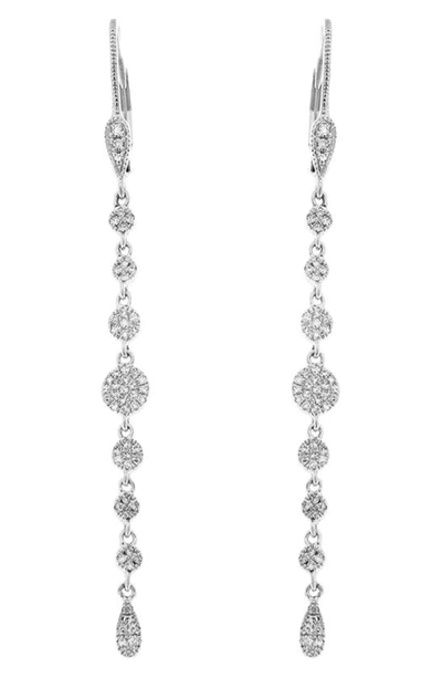 Shop Meira T Diamond Disc Linear Drop Earrings In Silver