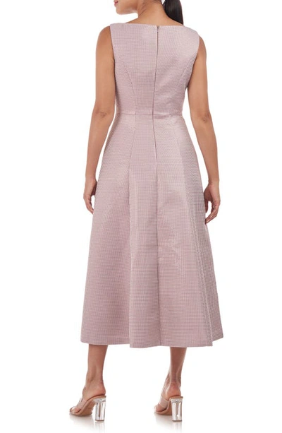 Shop Kay Unger Claire Inverted Pleat Fit & Flare Midi Dress In Rose Tan