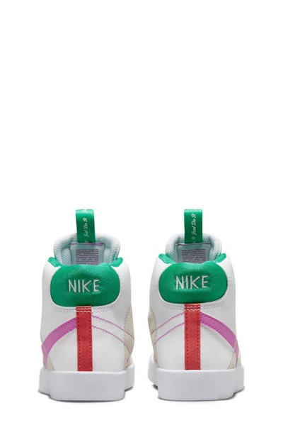 Shop Nike Kids' Blazer Mid '77 Se Sneaker In White/ Fuchsia/ Stadium Green
