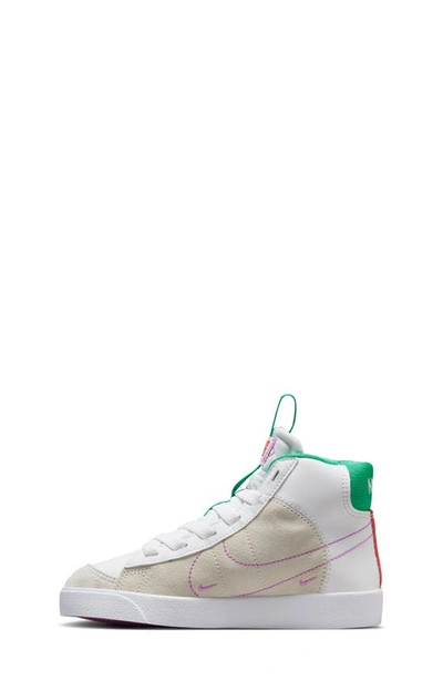 Shop Nike Kids' Blazer Mid '77 Se Sneaker In White/ Fuchsia/ Stadium Green