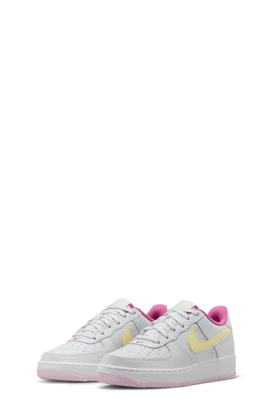 Nike Kids' Air Force 1 Sneaker In Grey/ Citron/ Cosmic Fuchsia | ModeSens