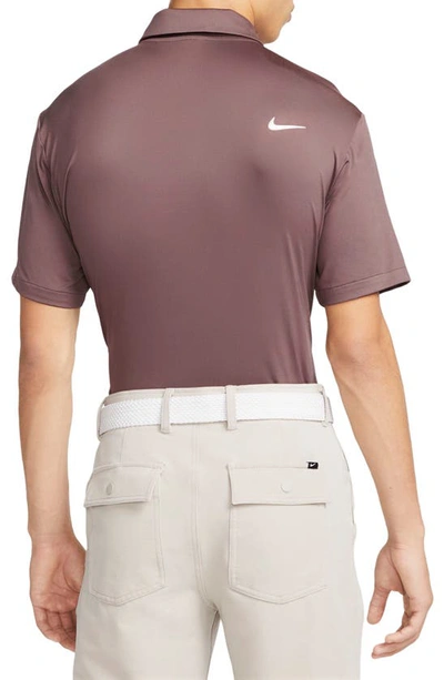 Shop Nike Dri-fit Tour Solid Golf Polo In Plum Eclipse/ White