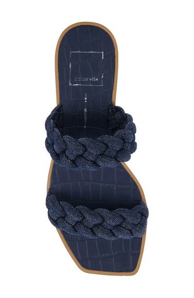 Shop Dolce Vita Indy Slide Sandal In Indigo Denim