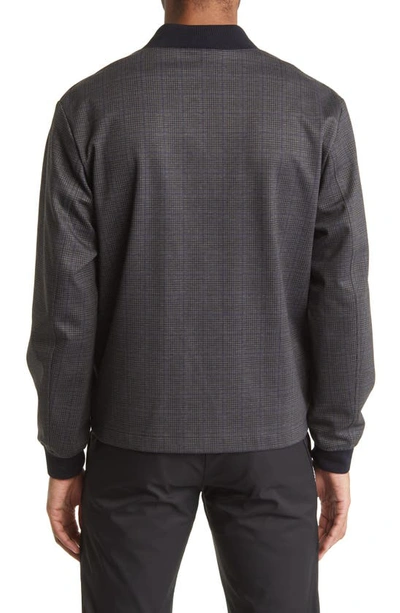 Shop Hugo Boss Cotton Blend Bomber Jacket In Grey
