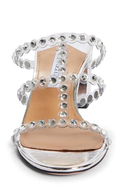 Shop Aquazzura Tequila Crystal Embellished Sandal In Silver
