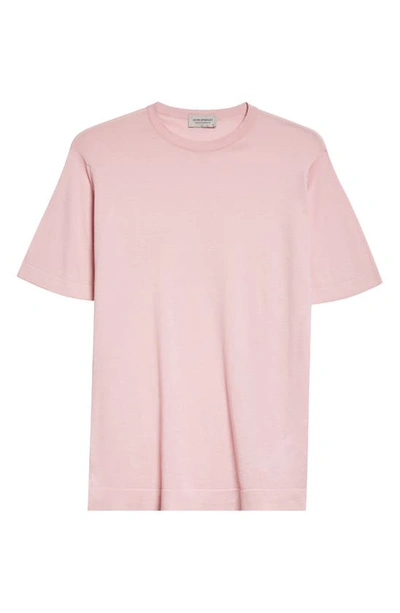 Shop John Smedley Lorca Crewneck T-shirt In Chalk Pink