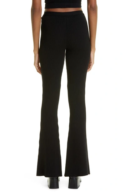 Courrèges Reedition Rib-knit Flared Trousers In Black