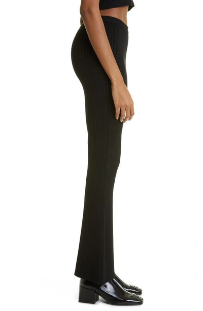 Courrèges Reedition Rib-knit Flared Trousers In Black