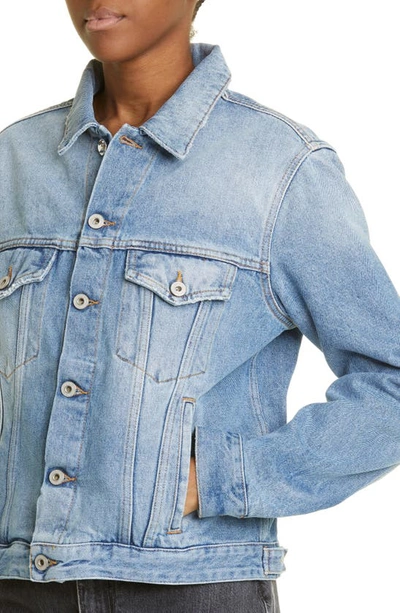 Shop Off-white Corporate Rigid Denim Jacket In Blue White