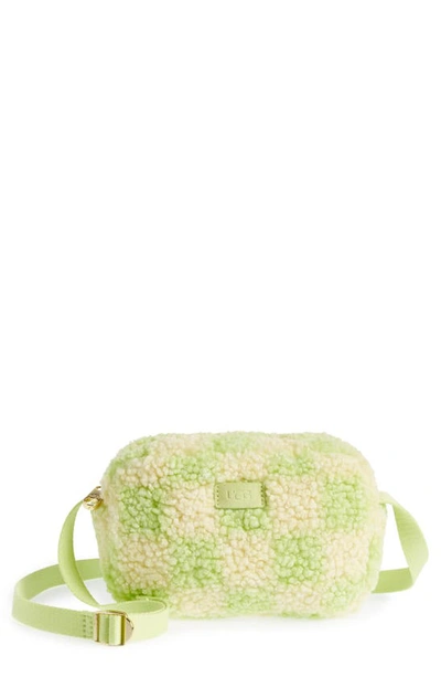 Shop Ugg Janey Ii High Pile Fleece Crossbody Bag In Honeycomb / Vibrant Green