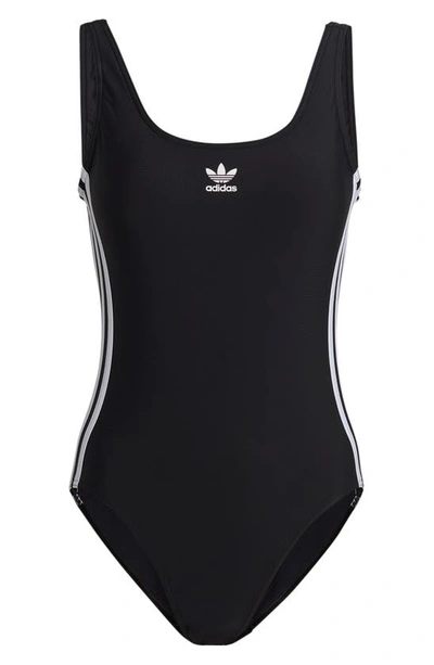 Shop Adidas Originals Lifestyle One-piece Swimsuit In Black/white