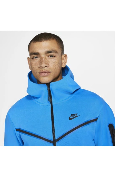 Shop Nike Sportswear Tech Fleece Zip Hoodie In Light Photo Blue/ Black