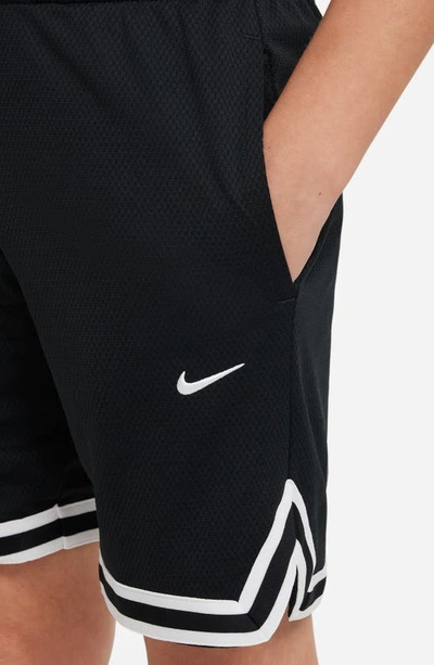 Shop Nike Kids' Dri-fit Dna B-ball Shorts In Black/ White