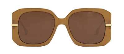 Shop Fendi Graphy Fe 40065i 50e Butterfly Sunglasses In Brown