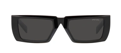 Shop Prada Pr 24ys 1ab5s0 Rectangle Sunglasses In Grey