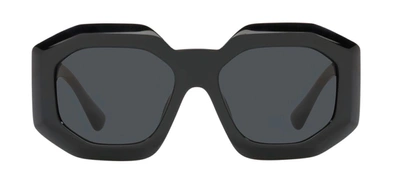 Shop Versace Ve4424u Gb1/87 Geometric Sunglasses In Grey