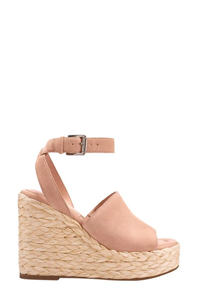Shop Marc Fisher Ltd Nelly Ankle Strap Wedge Sandal In Light Natural 111