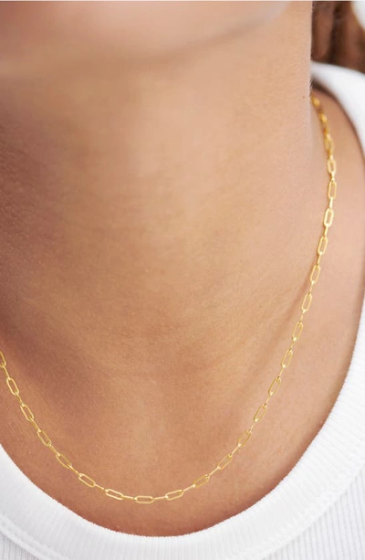 Monica Vinader Mini Paper Clip Chain Necklace In 18ct Gold Vermeil On Sterling
