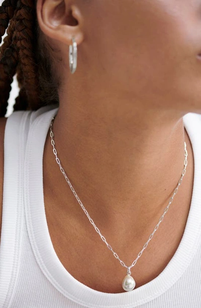 Monica Vinader Mini Paper Clip Chain Necklace In Sterling Silver