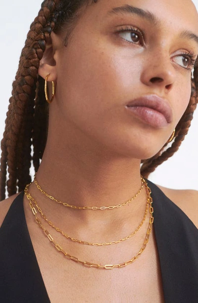 Shop Monica Vinader Mini Paper Clip Choker Necklace In 18ct Gold Vermeil On Sterling