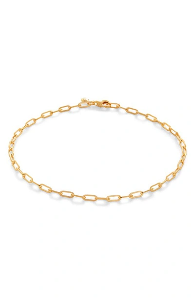 Shop Monica Vinader Mini Paper Clip Chain Bracelet In 18ct Gold Vermeil On Sterling