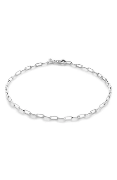 Shop Monica Vinader Mini Paper Clip Chain Bracelet In Sterling Silver