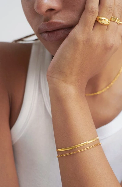 Monica Vinader Mini Paper Clip Chain Bracelet In 18ct Gold Vermeil On Sterling