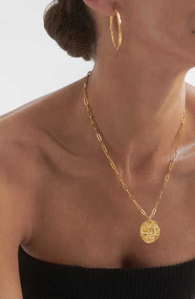 Monica Vinader Goddess Coin Pendant Necklace In 18ct Gold Vermeil On Sterling