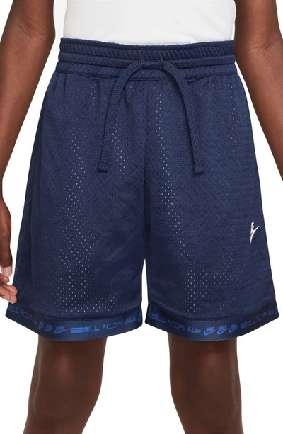 Shop Nike Kids' Culture Of Basketball Dri-fit Reversible Shorts In Midnight Navy/ Royal/ White