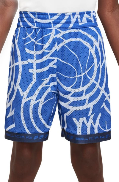 Shop Nike Kids' Culture Of Basketball Dri-fit Reversible Shorts In Midnight Navy/ Royal/ White