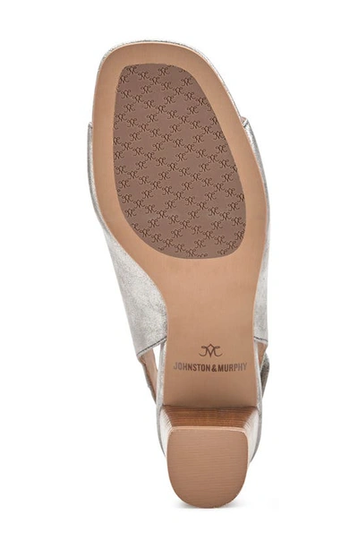 Johnston & Murphy Evelyn Open Toe Sandal Bootie In Pewter Metallic Kid Suede