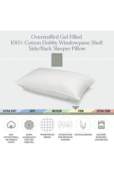 Ella Jayne Home Overstuffed Gel Filled Dobby Windowpane Side/back Sleeper Cotton Pillow In White
