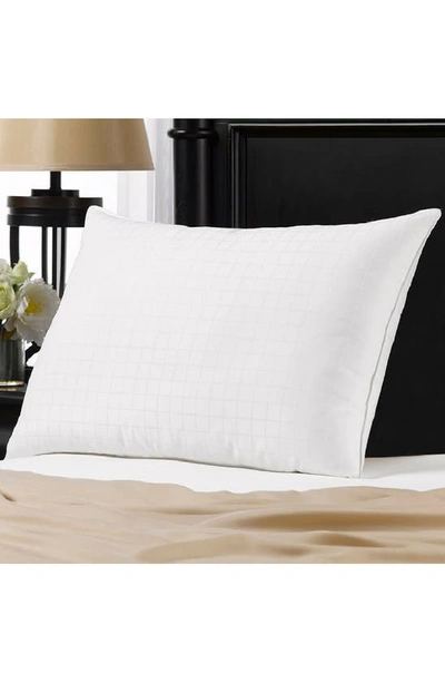 Ella Jayne Home Overstuffed Gel Filled Dobby Windowpane Side/back Sleeper Cotton Pillow In White