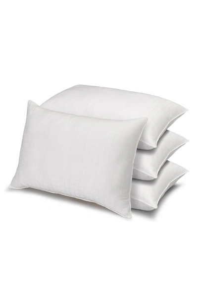 Ella Jayne Home Set Of 4 White Windowpane 100% Cotton Dobby Gel Filled Side/back Sleeper Pillows In White