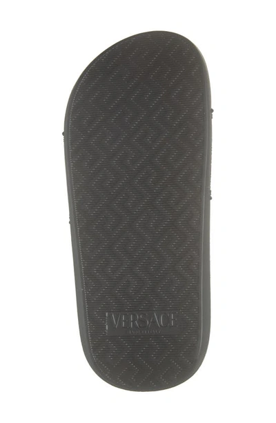 Versace Medusa Head Plaque Slides In Black
