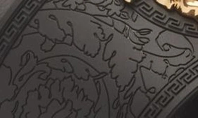 Versace Medusa Head Plaque Slides In Black