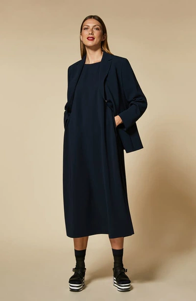 Marina Rinaldi Plus Size Damina Sleeveless Crewneck Midi Dress In Dark Navy