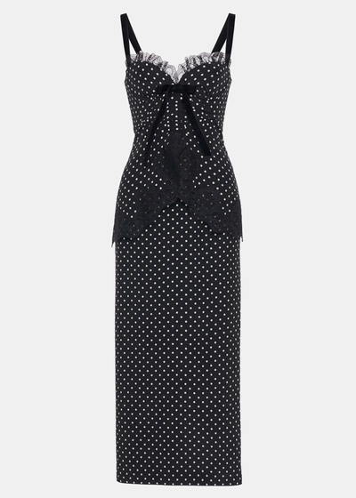 Shop Alessandra Rich Black & White Polka-dot Dress