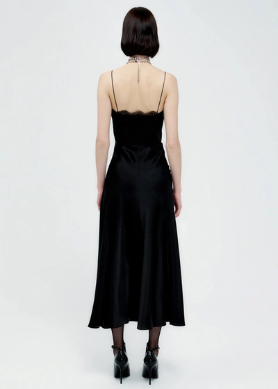 Shop Alessandra Rich Black Silk Satin Dress