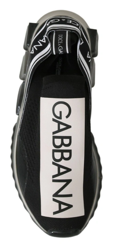 Shop Dolce & Gabbana Black White Sorrento Sport Stretch Men's Sneakers