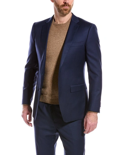 Shop Cavalli Class 2pc Slim Fit Wool Suit In Blue