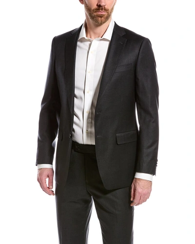 Shop Cavalli Class 2pc Slim Fit Wool Suit In Grey