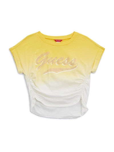 Shop Guess Factory Sunset Ombre Crop Top (2-6) In Yellow
