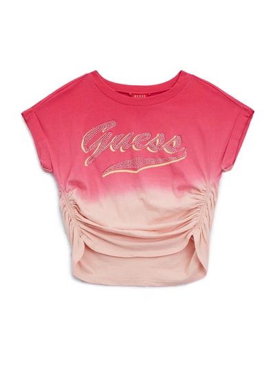 Shop Guess Factory Sunset Ombre Crop Top (2-6) In Gold