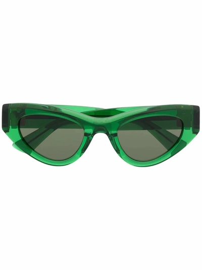 Shop Bottega Veneta Women's Green Acetate Sunglasses