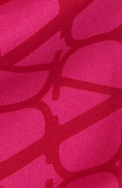 Valentino Vlogo Monogram Silk Twill Scarf Pink Chiaro/ Pink Scuro