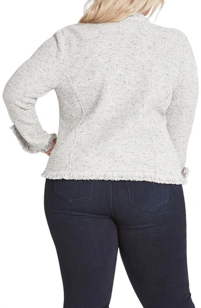 Nic + Zoe Fringe Mix Jacket In Sugar Cookie