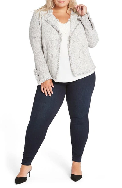 Nic + Zoe Fringe Mix Jacket In Sugar Cookie