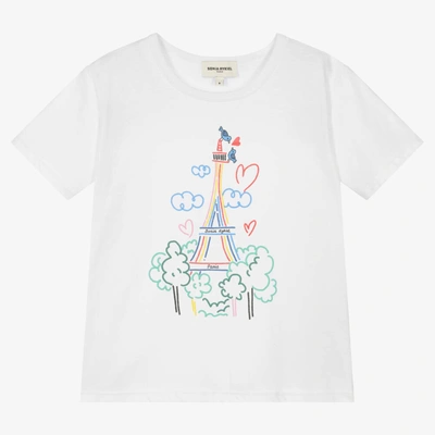 Shop Sonia Rykiel Paris Teen Girls White Eiffel Tower T-shirt